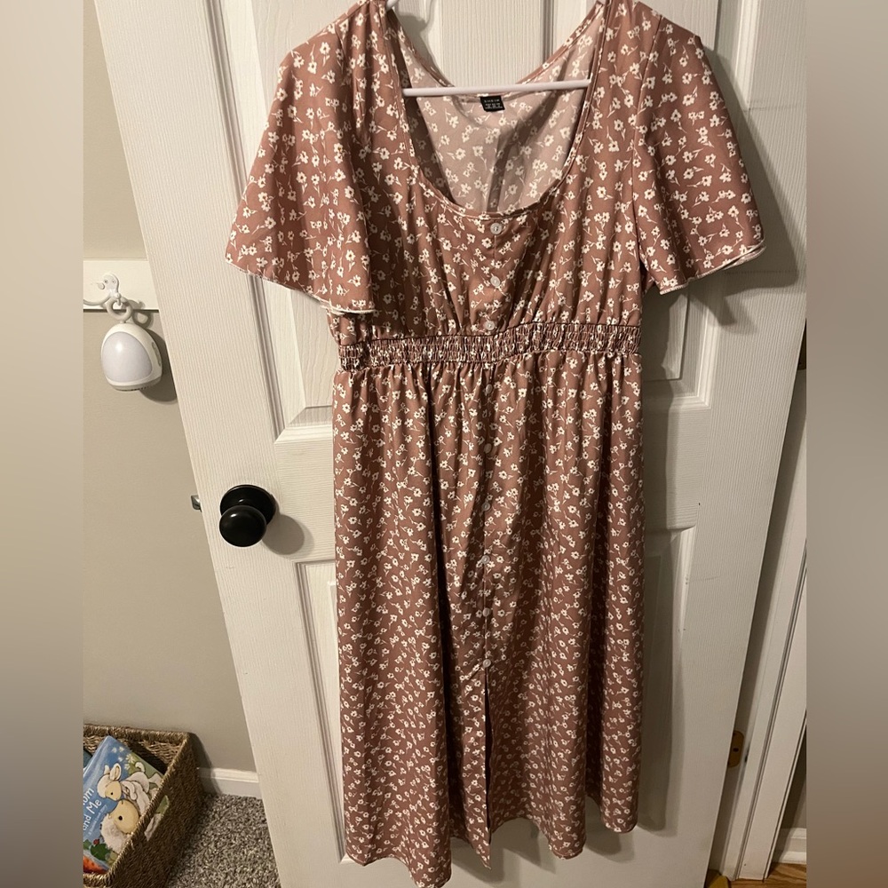 Mauve floral maternity dress